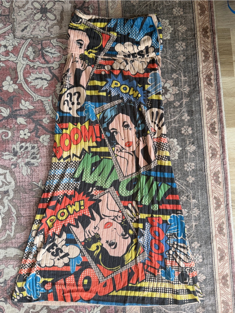 Fold over Maxi skirt Kapow comic style